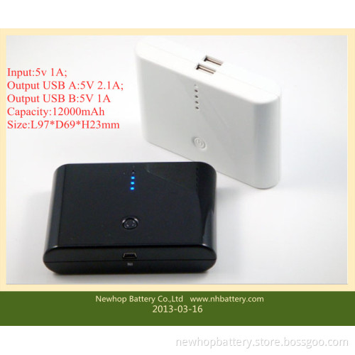 12000mAh Power Bank for iPhone and Samsung Phones